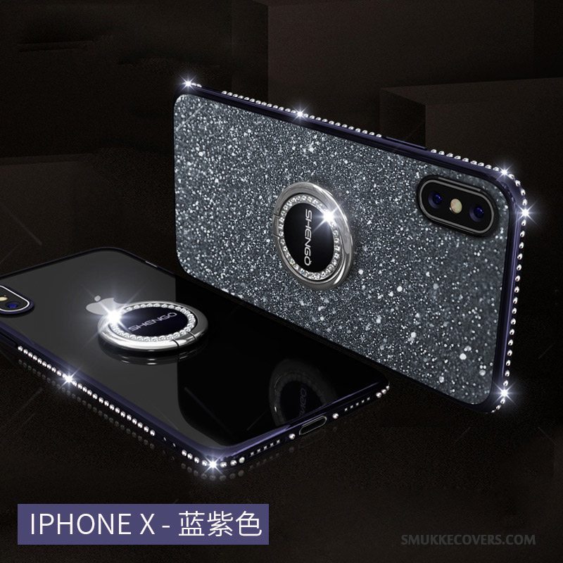 Etui iPhone X Strass Hængende Ornamenter Trendy, Cover iPhone X Farve Telefonanti-fald