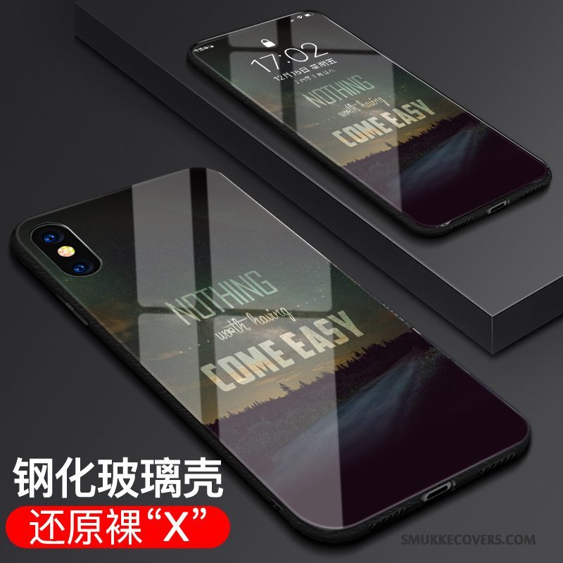 Etui iPhone X Tasker Anti-fald Telefon, Cover iPhone X Beskyttelse Glas Ny