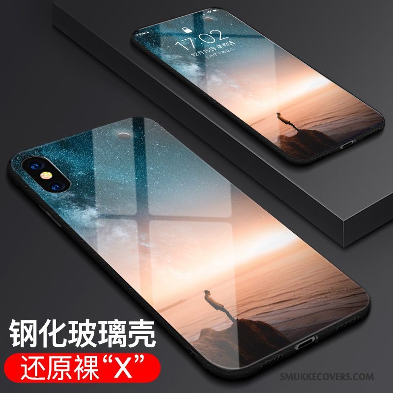 Etui iPhone X Tasker Anti-fald Telefon, Cover iPhone X Beskyttelse Glas Ny