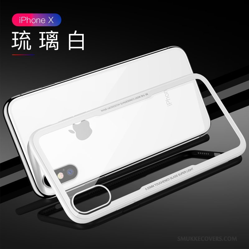 Etui iPhone X Tasker Glas Hvid, Cover iPhone X Silikone Trend Gennemsigtig