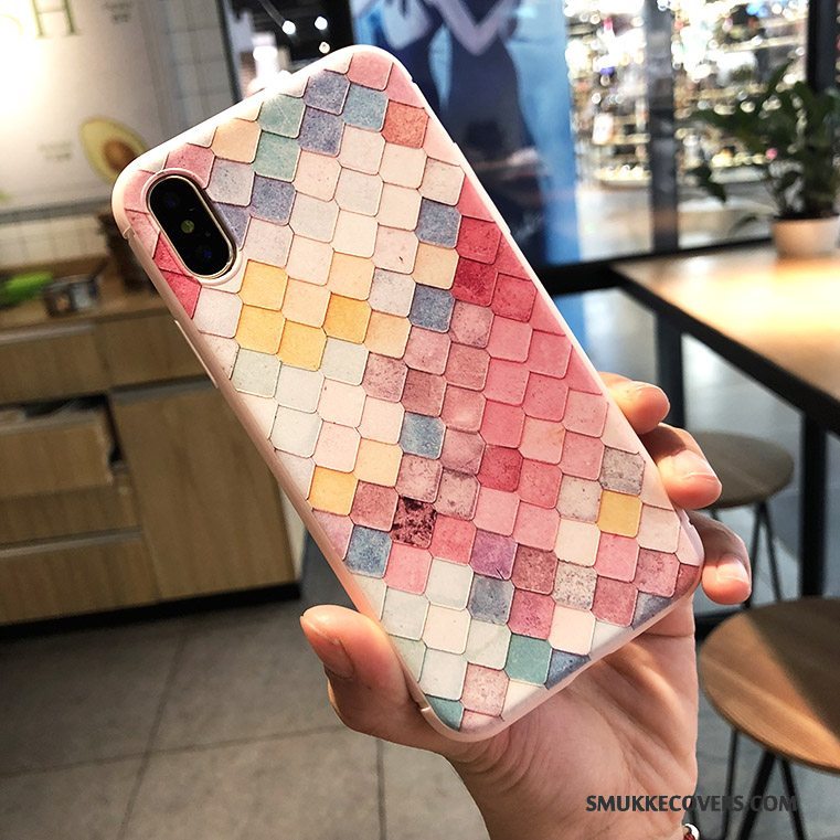 Etui iPhone X Tasker Ny Telefon, Cover iPhone X Relief Trendy Lyse