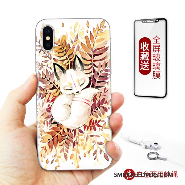 Etui iPhone X Tasker Telefonanti-fald, Cover iPhone X Farve Kunst Ny