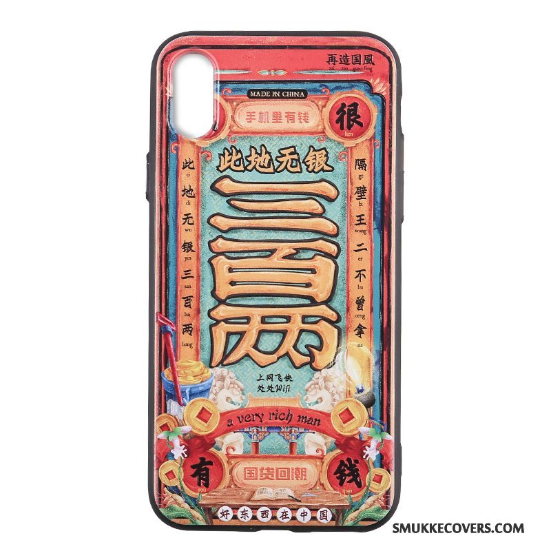 Etui iPhone X Tasker Trendy Kinesisk Stil, Cover iPhone X Farve Telefonny