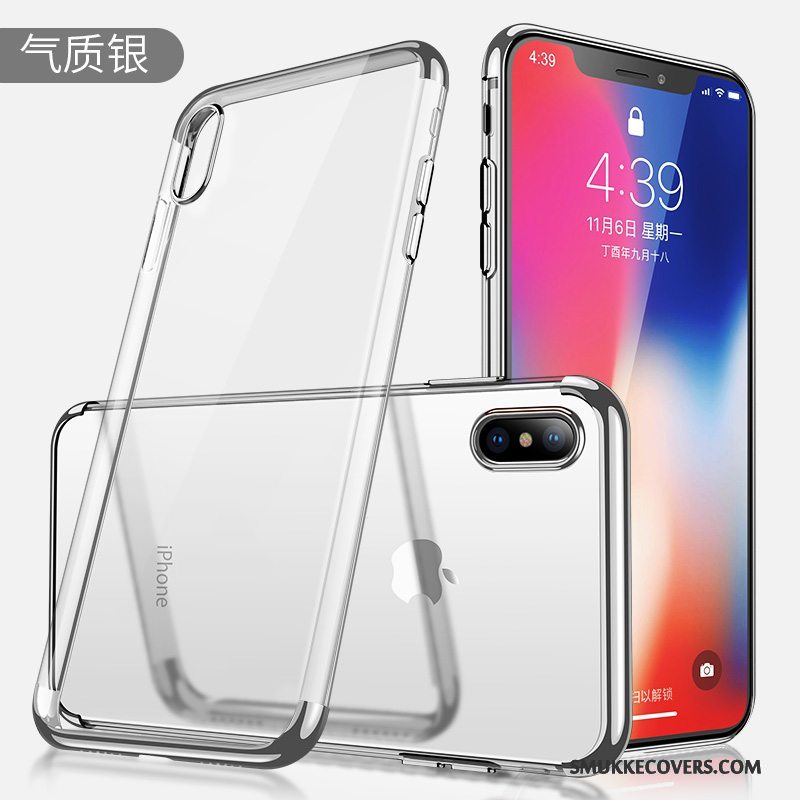 Etui iPhone X Tasker Tynd Gennemsigtig, Cover iPhone X Silikone Trendy Telefon