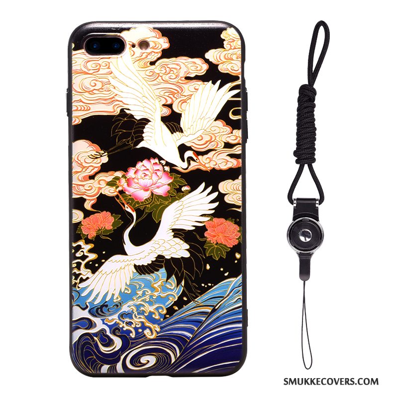 Etui iPhone X Vintage Hængende Ornamenter Kran, Cover iPhone X Relief Japansk Cherry