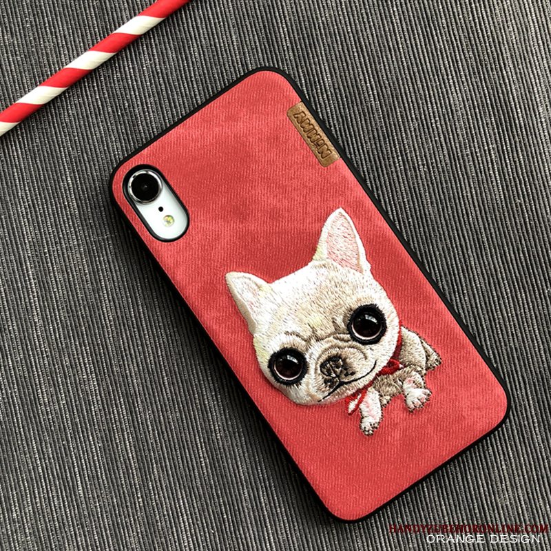 Etui iPhone Xr Cartoon Sort Hund, Cover iPhone Xr Kat Bjørn