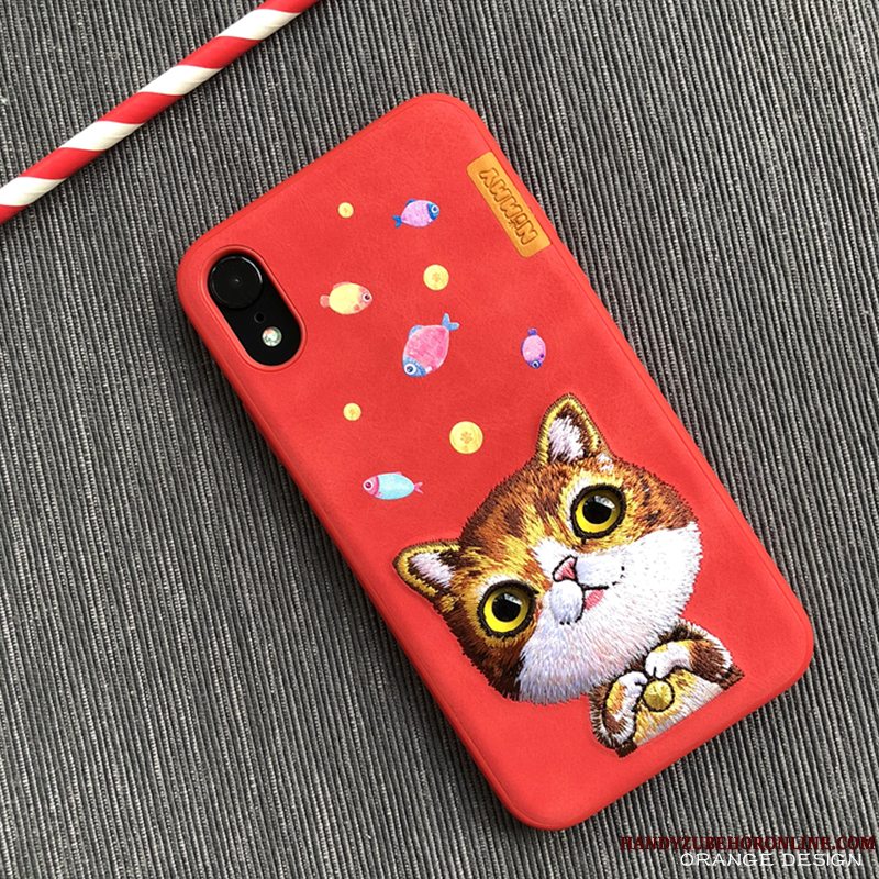 Etui iPhone Xr Cartoon Sort Hund, Cover iPhone Xr Kat Bjørn