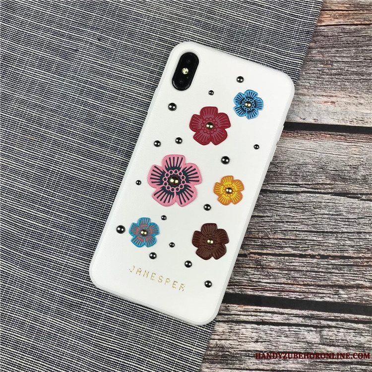 Etui iPhone Xs Beskyttelse Splejsning Blomster, Cover iPhone Xs Telefontredimensionale