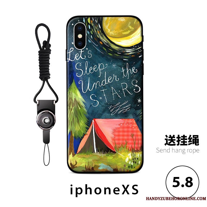 Etui iPhone Xs Blød Af Personlighed Nubuck, Cover iPhone Xs Kreativ Ring Ny