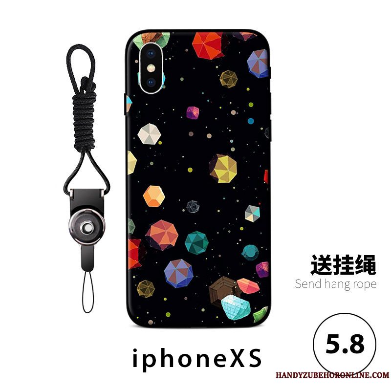 Etui iPhone Xs Blød Af Personlighed Nubuck, Cover iPhone Xs Kreativ Ring Ny