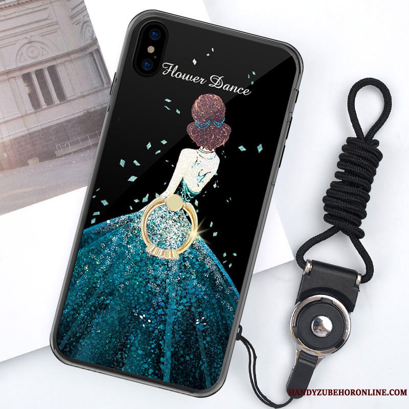 Etui iPhone Xs Blød Rød Hængende Ornamenter, Cover iPhone Xs Tasker Telefonnubuck