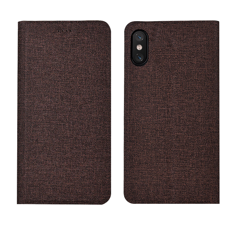 Etui iPhone Xs Folio Anti-fald Telefon, Cover iPhone Xs Tasker Blå Ny