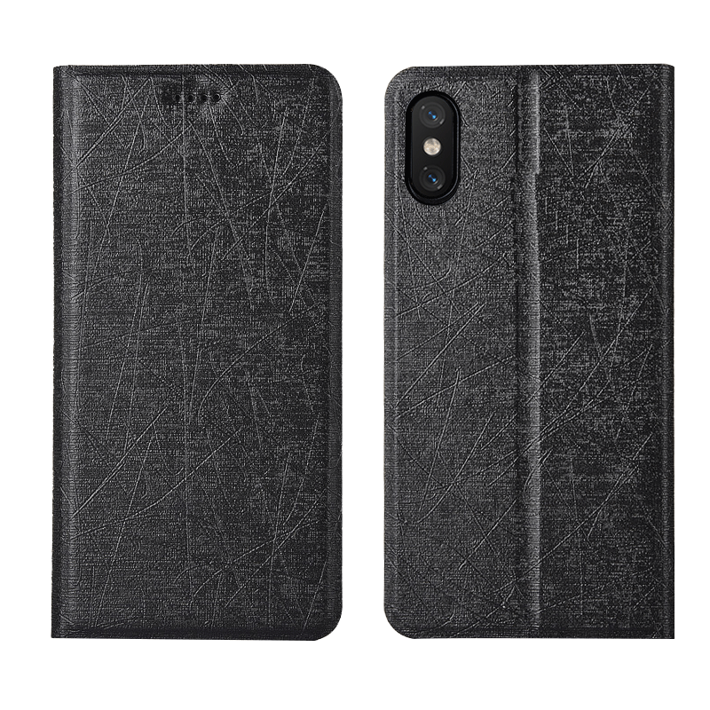 Etui iPhone Xs Folio Anti-fald Telefon, Cover iPhone Xs Tasker Blå Ny