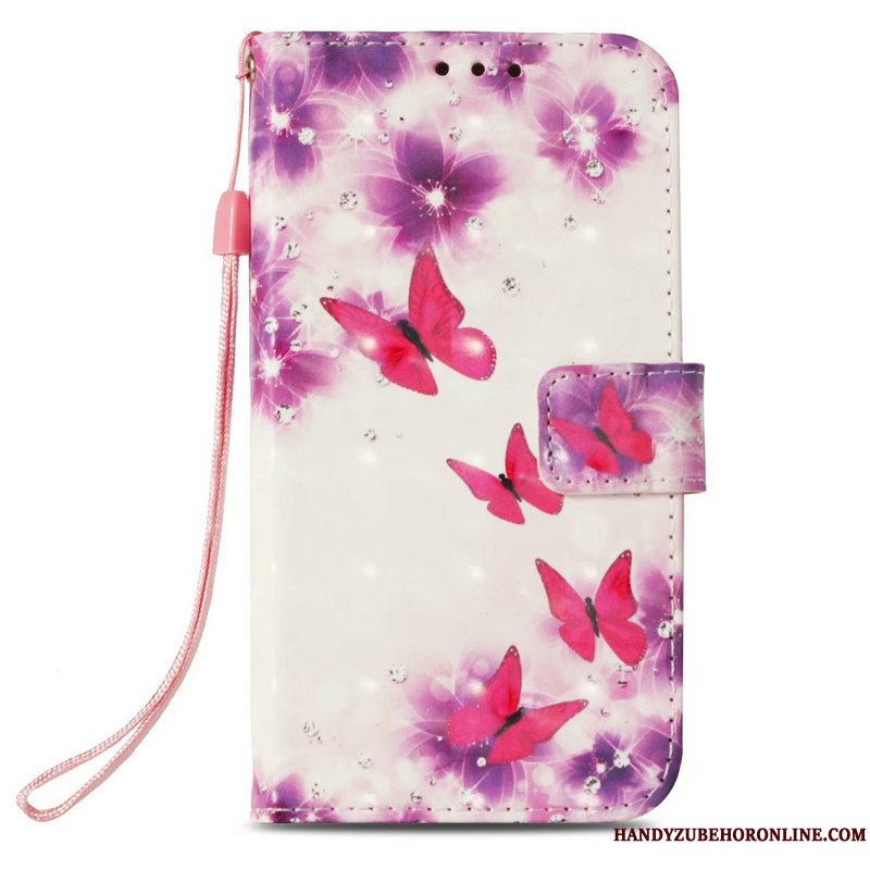 Etui iPhone Xs Folio Telefonanti-fald, Cover iPhone Xs Malet Lilla