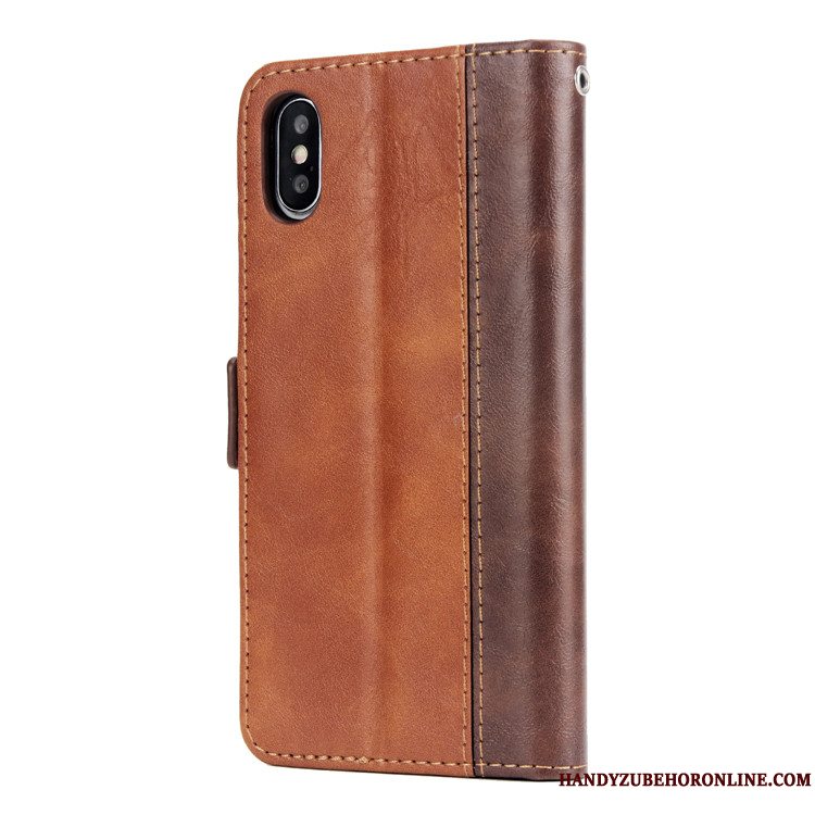 Etui iPhone Xs Folio Telefonny, Cover iPhone Xs Tasker Kort Sort