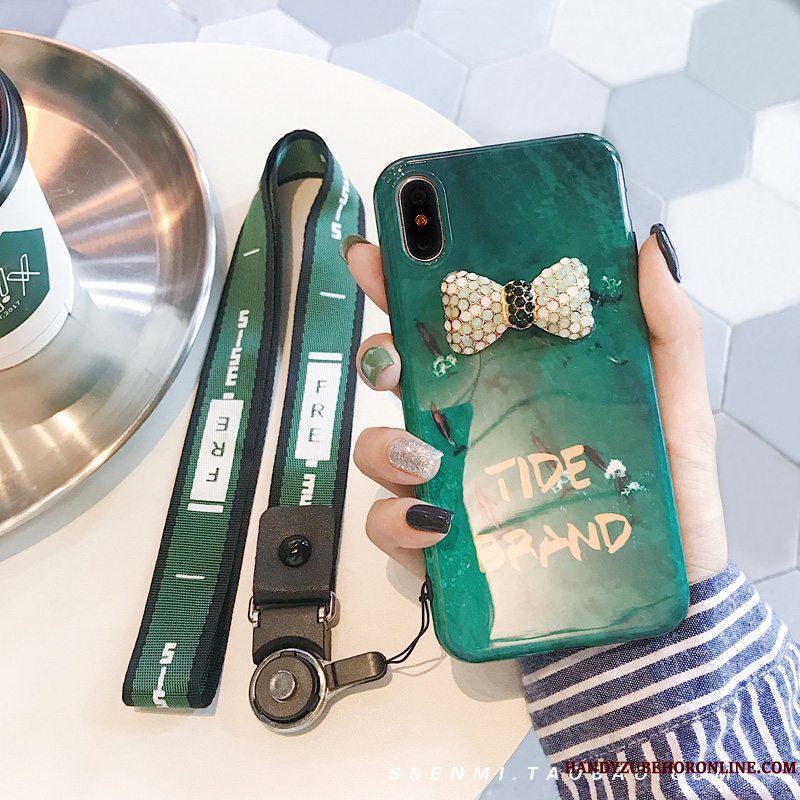 Etui iPhone Xs Kreativ Lille Sektion Grøn, Cover iPhone Xs Blød Telefonfrisk