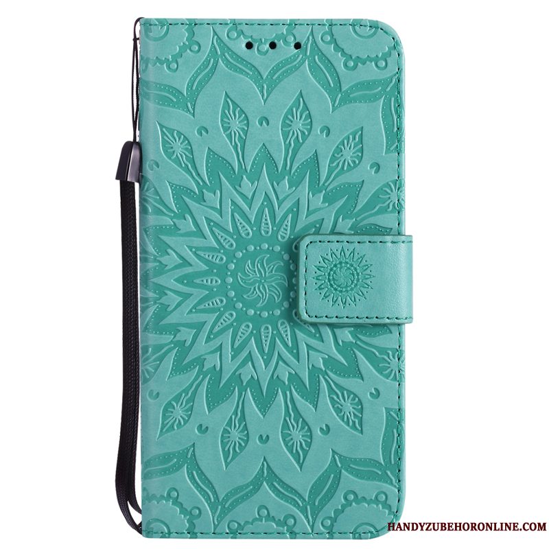 Etui iPhone Xs Læder Blomster Lyserød, Cover iPhone Xs Folio Sol Telefon