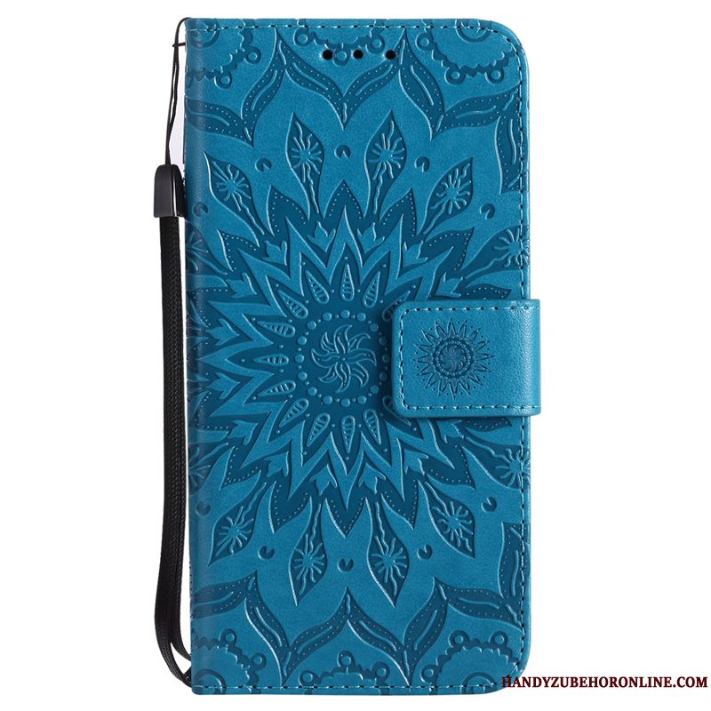 Etui iPhone Xs Læder Blomster Lyserød, Cover iPhone Xs Folio Sol Telefon