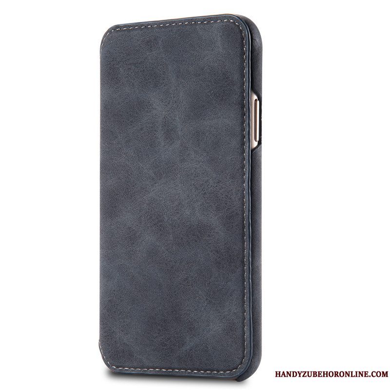 Etui iPhone Xs Læder Kort Telefon, Cover iPhone Xs Folio Rød