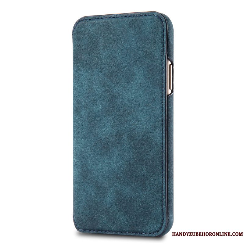 Etui iPhone Xs Læder Kort Telefon, Cover iPhone Xs Folio Rød