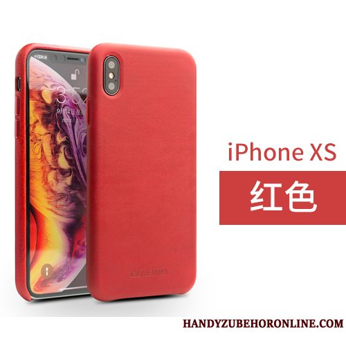 Etui iPhone Xs Læder Telefonbagdæksel, Cover iPhone Xs Beskyttelse Simple Anti-fald