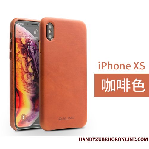 Etui iPhone Xs Læder Telefonbagdæksel, Cover iPhone Xs Beskyttelse Simple Anti-fald