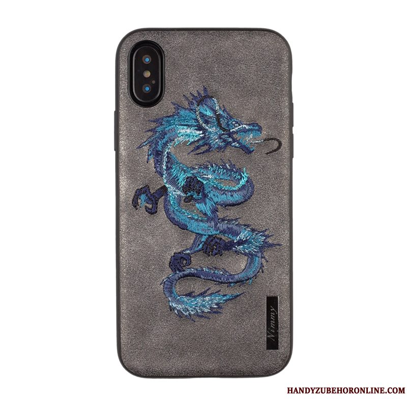 Etui iPhone Xs Max Beskyttelse Broderi Lyserød, Cover iPhone Xs Max Telefontrendy