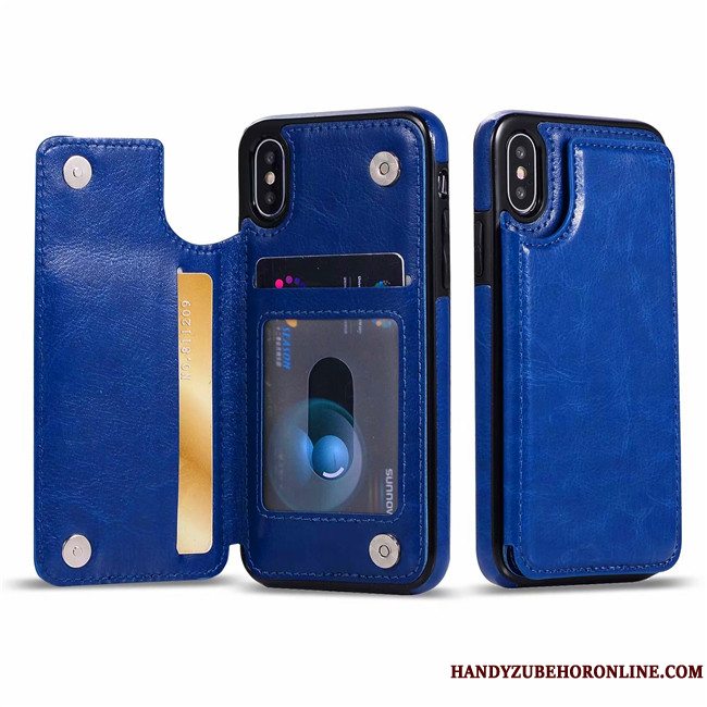 Etui iPhone Xs Max Beskyttelse Telefonkort, Cover iPhone Xs Max Læder Rød Ny