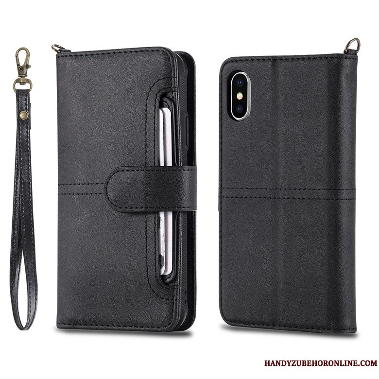 Etui iPhone Xs Max Blød Anti-fald Ny, Cover iPhone Xs Max Læder Telefonrød