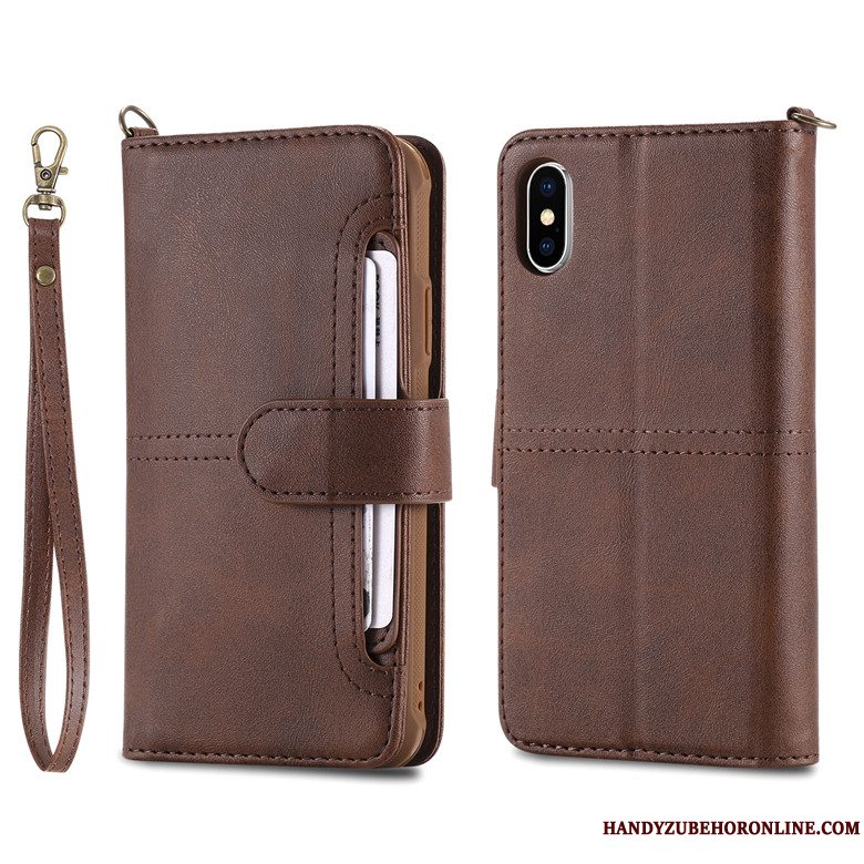 Etui iPhone Xs Max Blød Anti-fald Ny, Cover iPhone Xs Max Læder Telefonrød