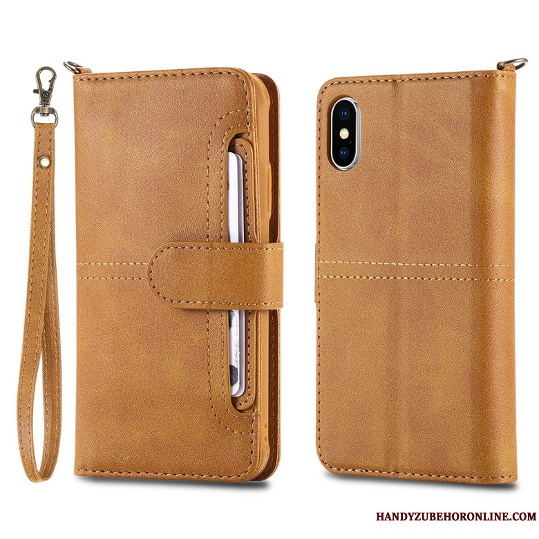 Etui iPhone Xs Max Blød Anti-fald Ny, Cover iPhone Xs Max Læder Telefonrød