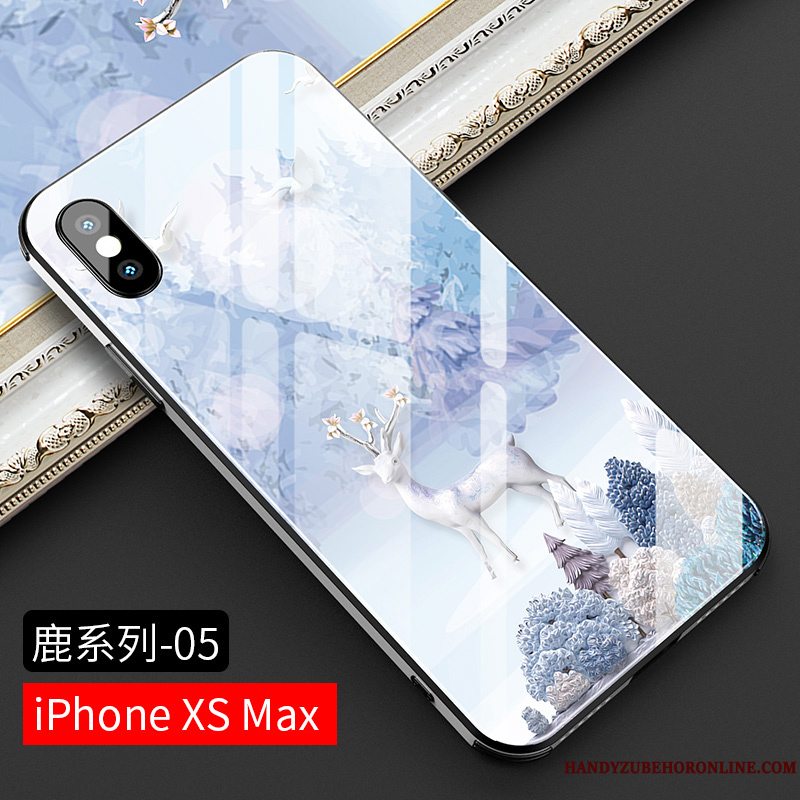 Etui iPhone Xs Max Kreativ Glas Smuk, Cover iPhone Xs Max Beskyttelse High End Anti-fald