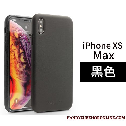 Etui iPhone Xs Max Læder Business Telefon, Cover iPhone Xs Max Beskyttelse Simple Bagdæksel