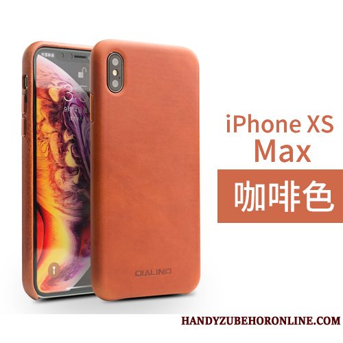 Etui iPhone Xs Max Læder Business Telefon, Cover iPhone Xs Max Beskyttelse Simple Bagdæksel