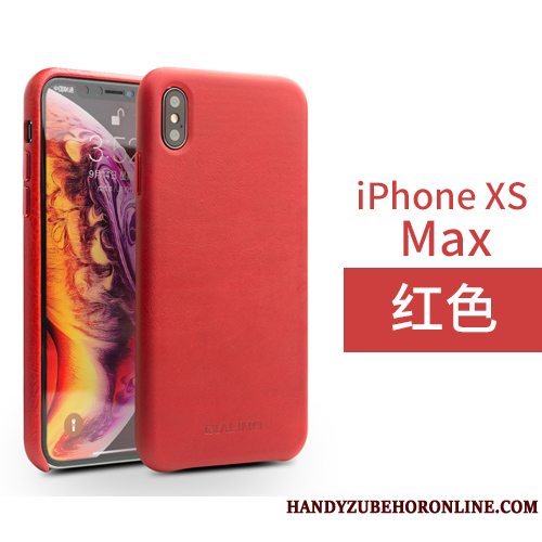Etui iPhone Xs Max Læder Business Telefon, Cover iPhone Xs Max Beskyttelse Simple Bagdæksel