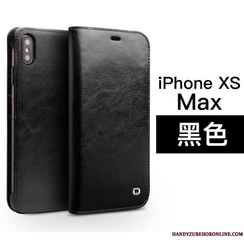 Etui iPhone Xs Max Læder Kort High End, Cover iPhone Xs Max Beskyttelse Telefonanti-fald