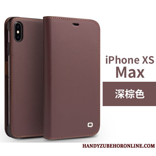 Etui iPhone Xs Max Læder Kort High End, Cover iPhone Xs Max Beskyttelse Telefonanti-fald