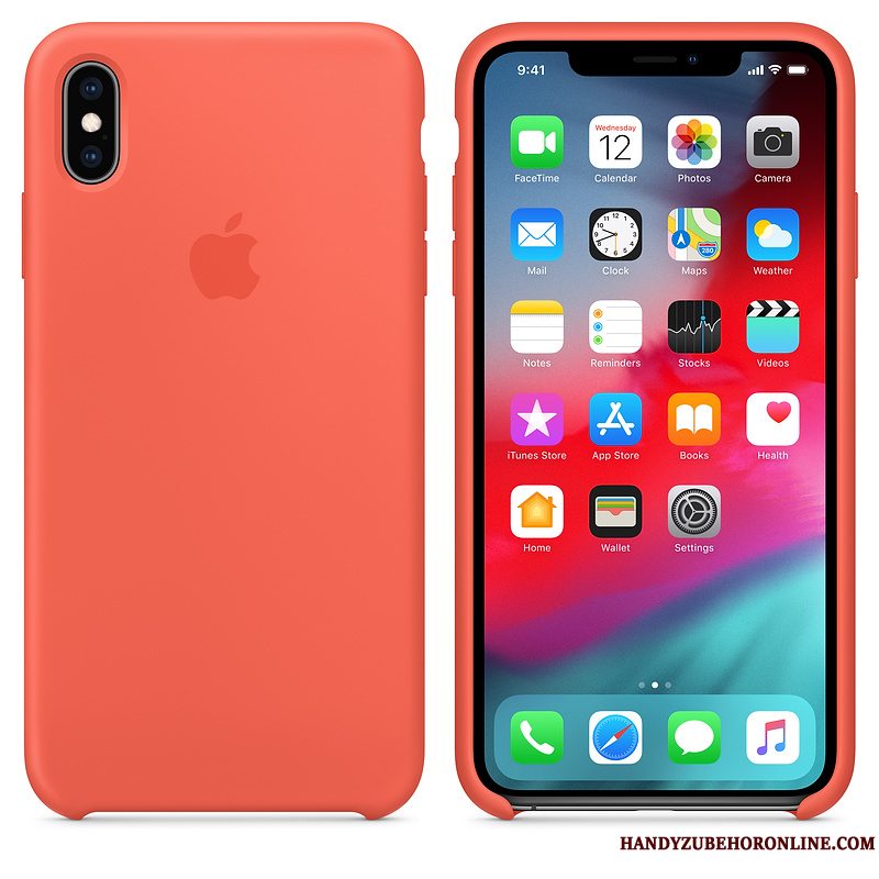 Etui iPhone Xs Max Silikone Grøn Telefon, Cover iPhone Xs Max Beskyttelse Net Red Anti-fald