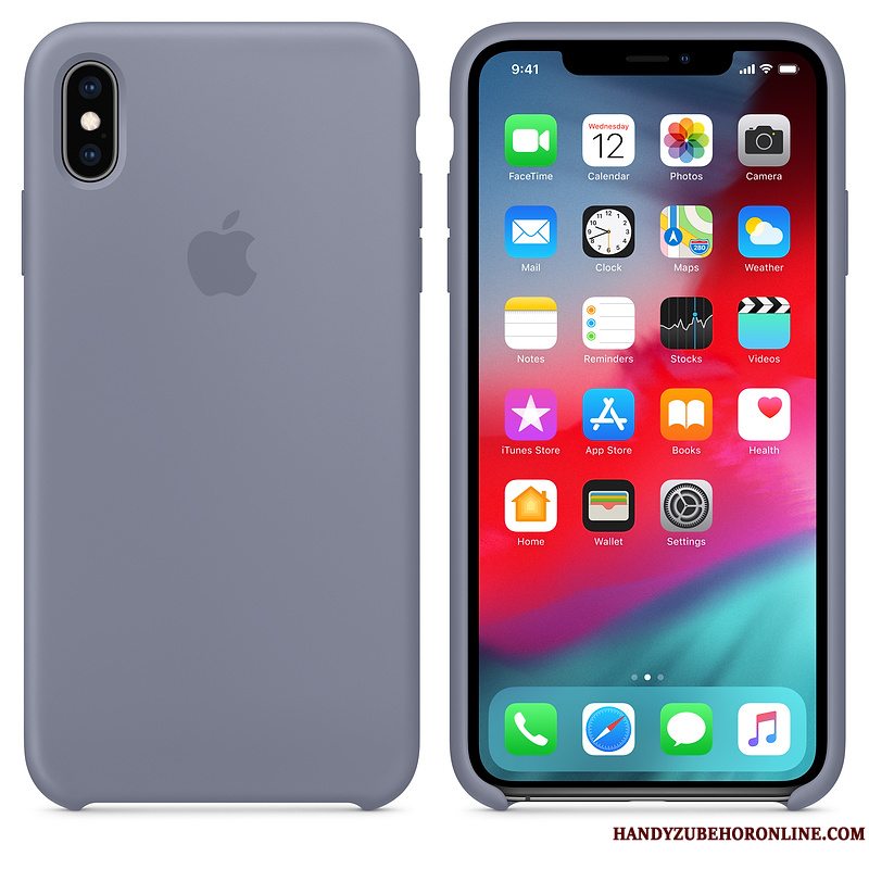 Etui iPhone Xs Max Silikone Grøn Telefon, Cover iPhone Xs Max Beskyttelse Net Red Anti-fald