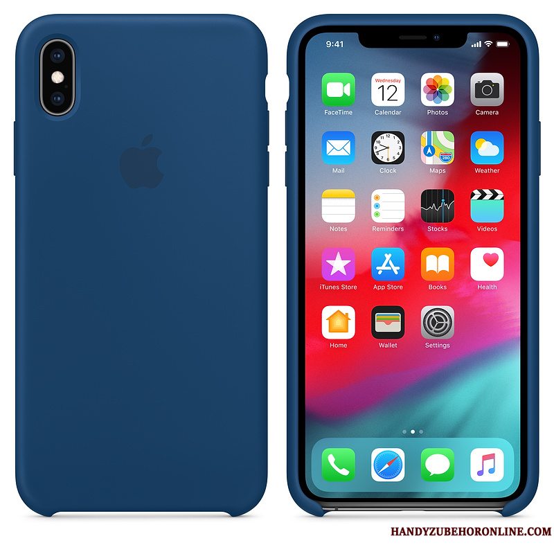 Etui iPhone Xs Max Silikone Grøn Telefon, Cover iPhone Xs Max Beskyttelse Net Red Anti-fald