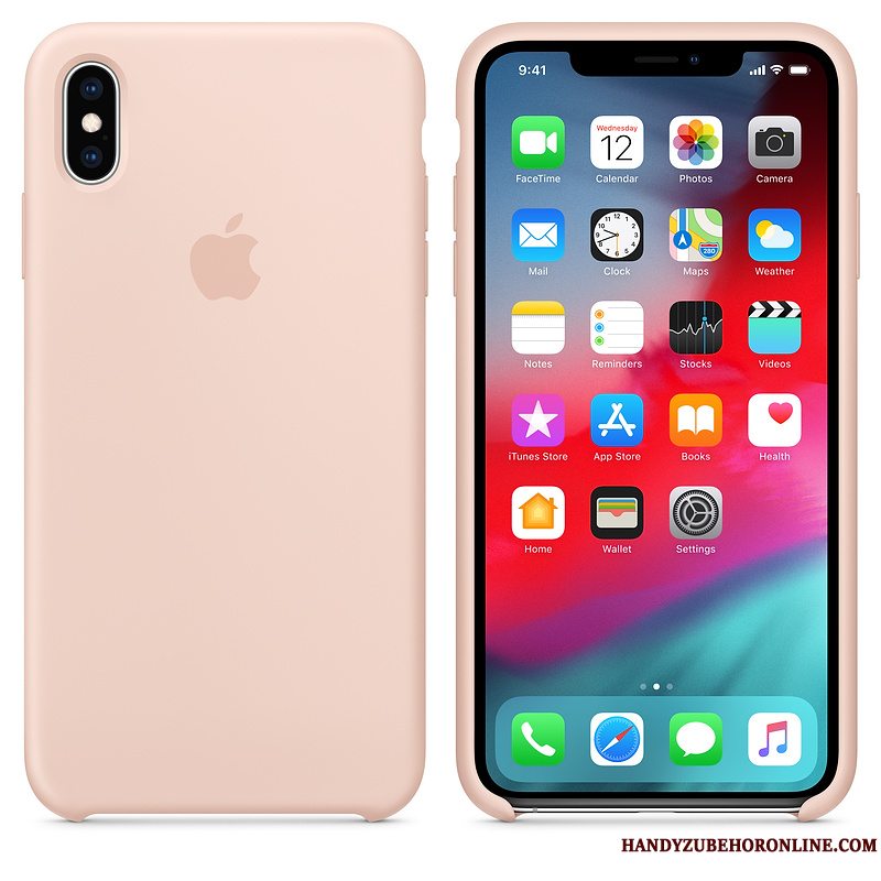 Etui iPhone Xs Max Silikone Grøn Telefon, Cover iPhone Xs Max Beskyttelse Net Red Anti-fald