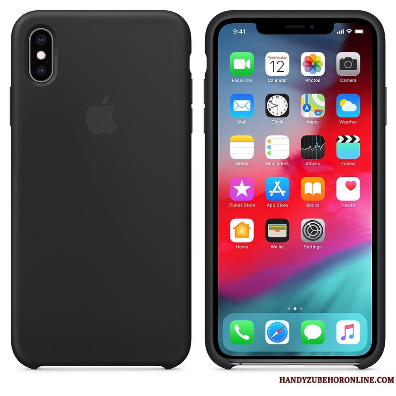 Etui iPhone Xs Max Silikone Grøn Telefon, Cover iPhone Xs Max Beskyttelse Net Red Anti-fald