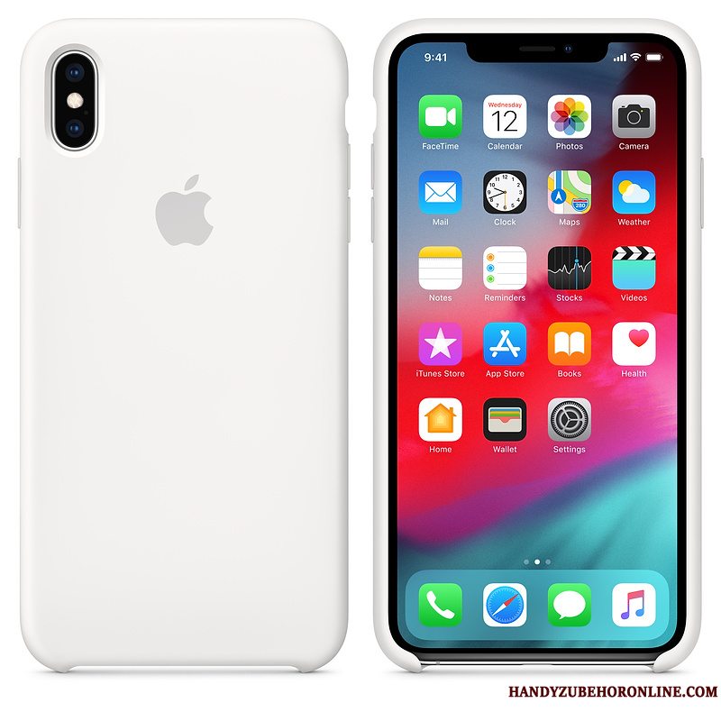 Etui iPhone Xs Max Silikone Grøn Telefon, Cover iPhone Xs Max Beskyttelse Net Red Anti-fald