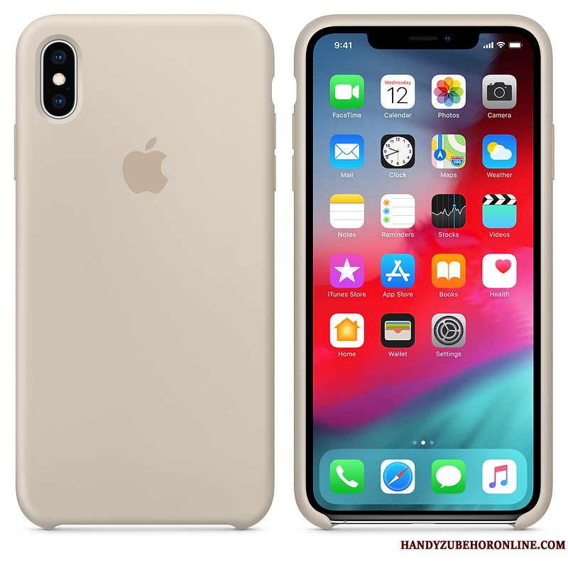 Etui iPhone Xs Max Silikone Grøn Telefon, Cover iPhone Xs Max Beskyttelse Net Red Anti-fald