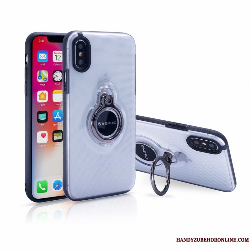 Etui iPhone Xs Max Tasker Telefonanti-fald, Cover iPhone Xs Max Support Blå Bil