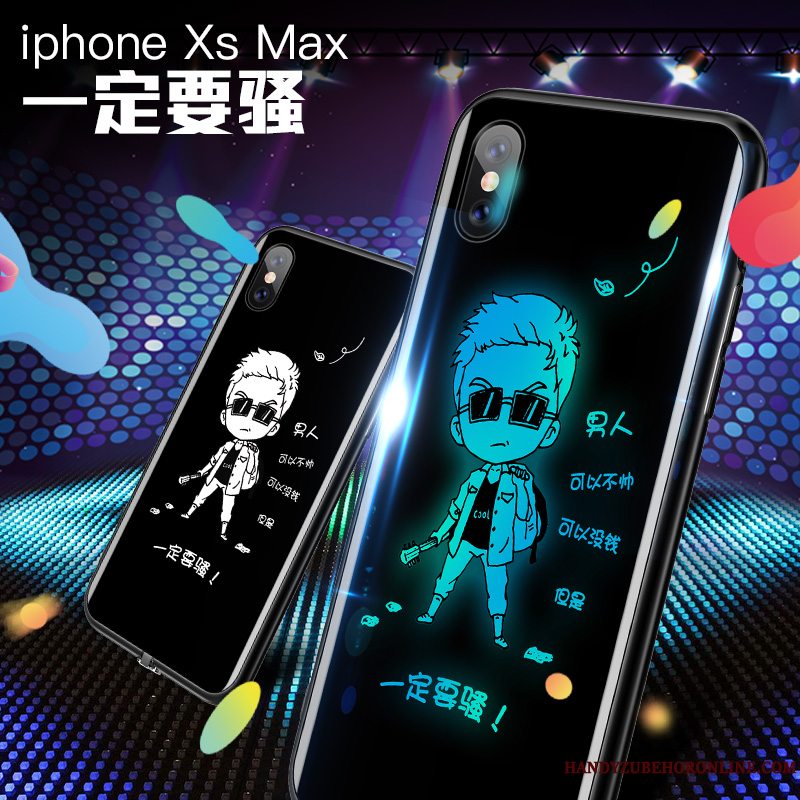 Etui iPhone Xs Max Tasker Telefonglas, Cover iPhone Xs Max Ny Sort