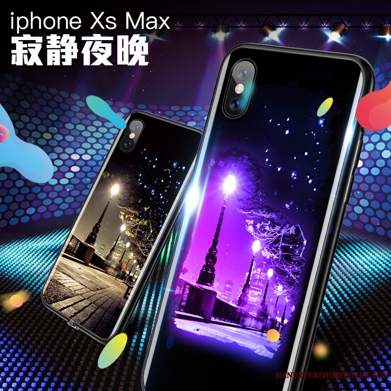 Etui iPhone Xs Max Tasker Telefonglas, Cover iPhone Xs Max Ny Sort