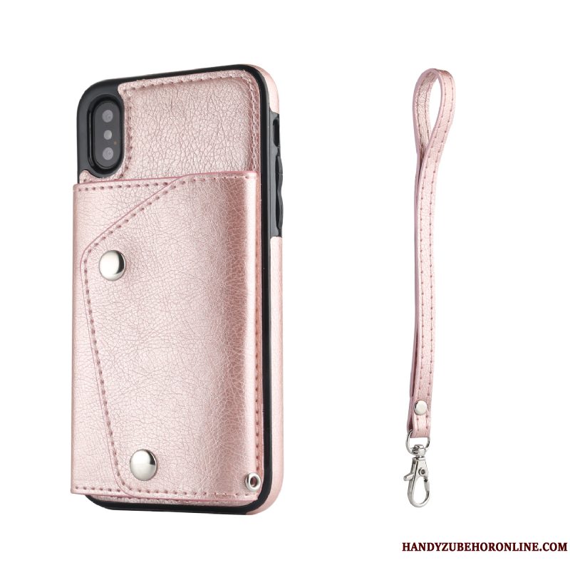 Etui iPhone Xs Max Tasker Telefonhængende Ornamenter, Cover iPhone Xs Max Læder Kort