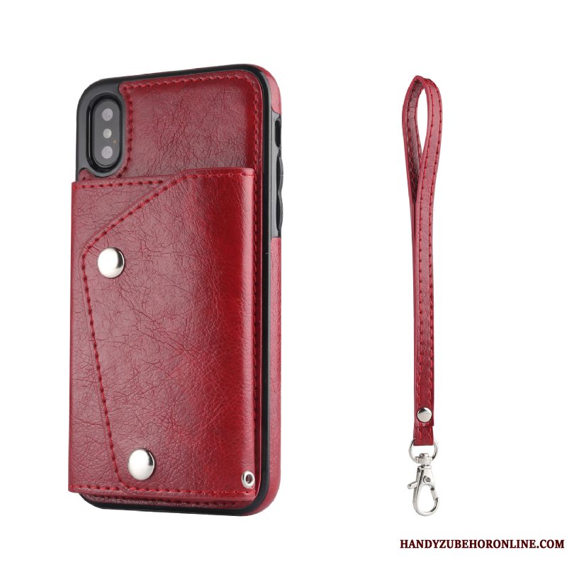 Etui iPhone Xs Max Tasker Telefonhængende Ornamenter, Cover iPhone Xs Max Læder Kort