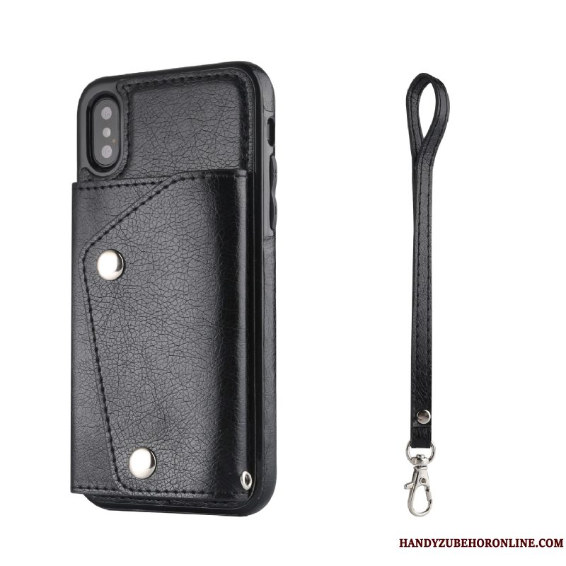 Etui iPhone Xs Max Tasker Telefonhængende Ornamenter, Cover iPhone Xs Max Læder Kort